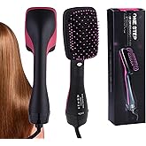 2 in 1 Hair Dryer & Styler, One Step Hair Dryer Brush Straightener, Negative Ion Electric Hot Air Blow Dryer Comb