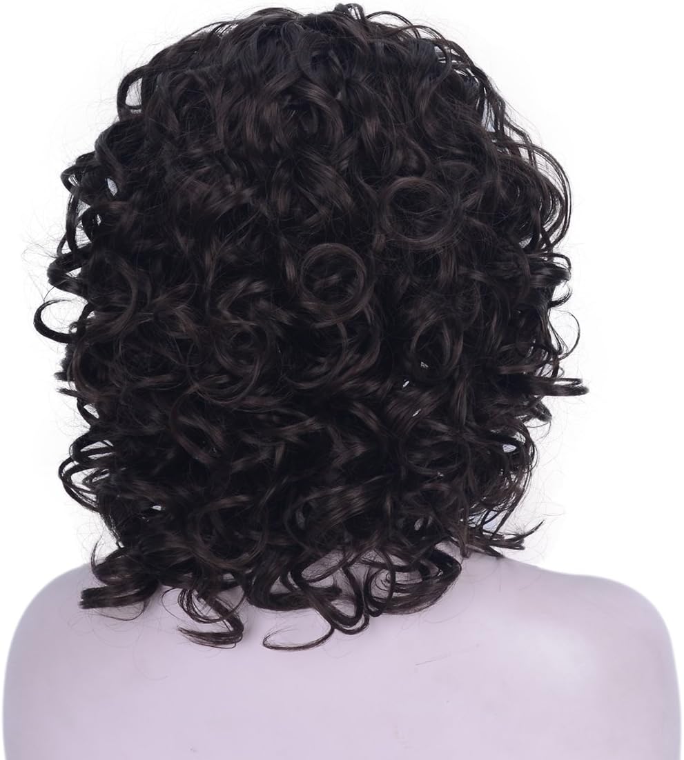 Lydell 12 inch Medium Super Curly Wigs Chestnut Brown Synthetic Headband Wigs (Chestnut Brown), #6, 12 Inch (Pack of 1) - Image 5