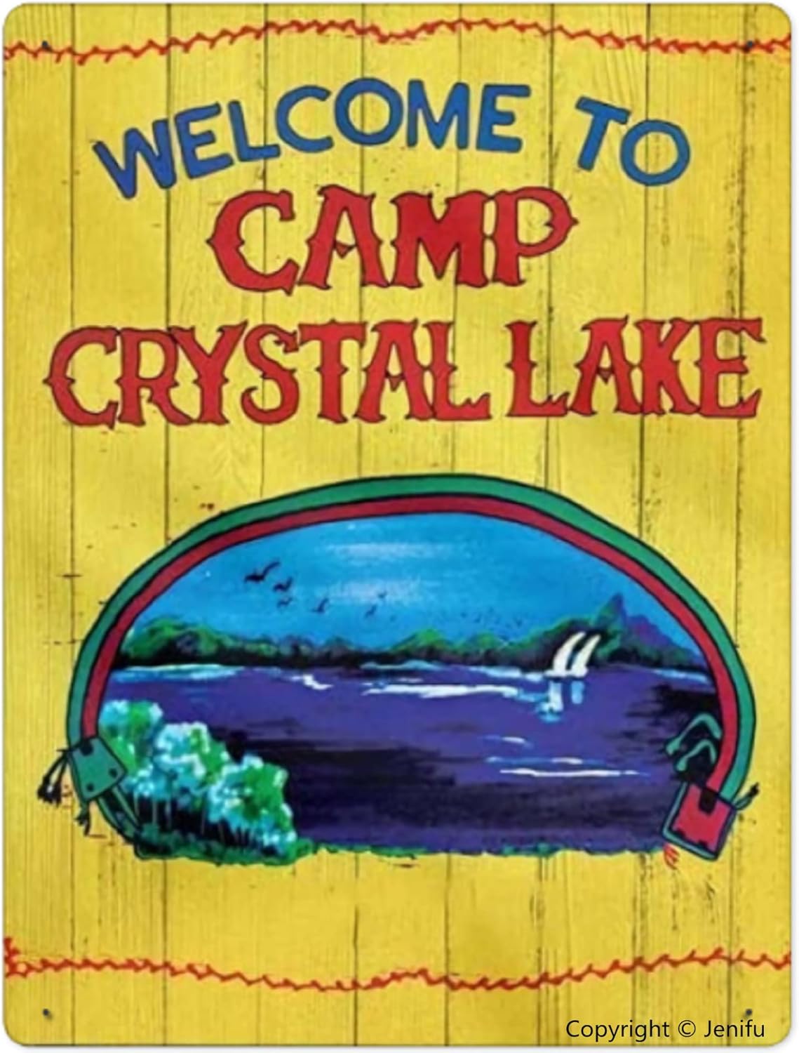 Plaques & Wall Art - Welcome To Camp Crystal Lake Personalized Garden Sign For Mom Indoor and outdoor Garden Lake Wall decoration 8x12 Inch