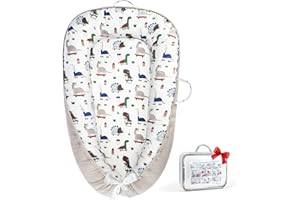 URMYWO Baby Lounger - Baby Lounger for Newborn 0-24 Months, Breathable Pure Cotton Baby Nest Lounger Cover, Baby Registry Newborn Essentials Gifts, Portable Floor Tummy Time Lounger for Home & Travel