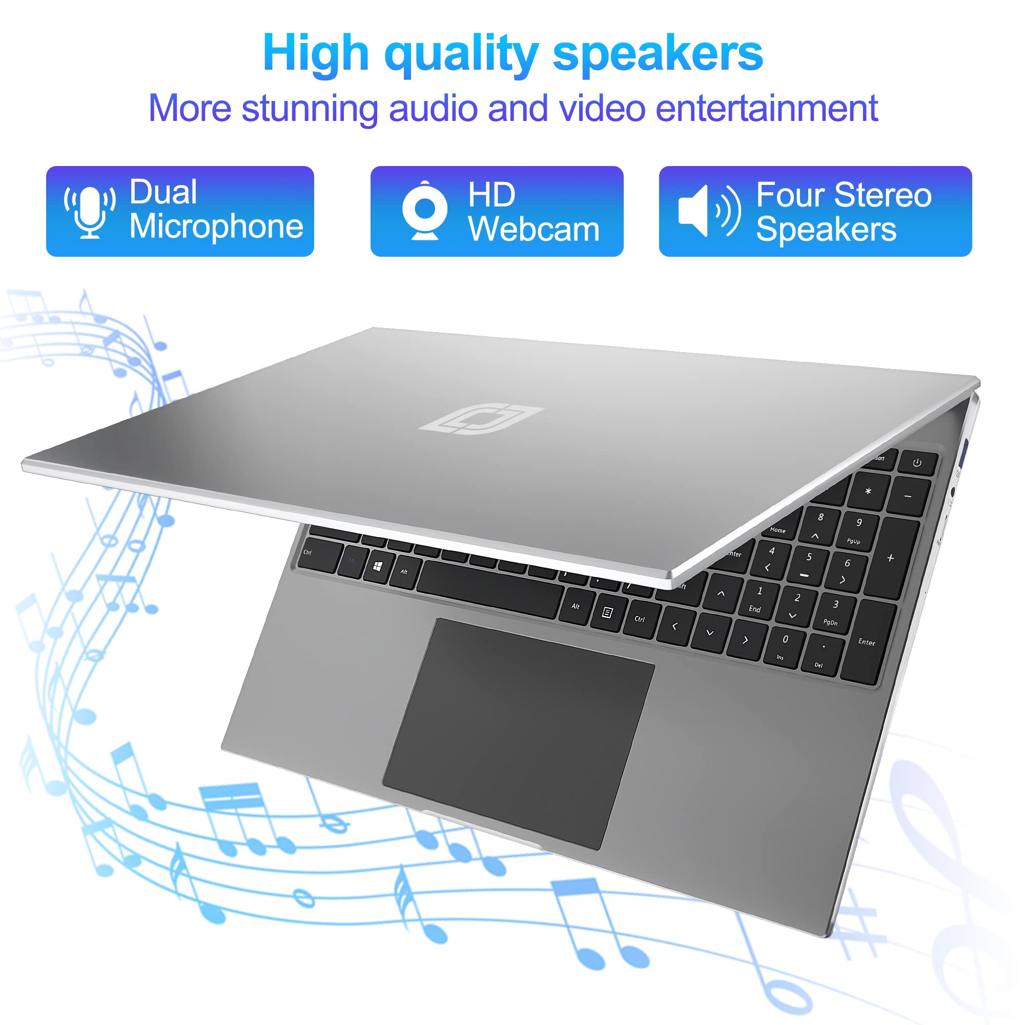 jumper 16 Inch Laptop, 16GB RAM 512GB SSD, Quad-Core Intel Celeron N5095, FHD IPS 1920x1200 Screen, Laptops Computer with Four Stereo Speakers, Cooling System, 38WH Battery, Numeric Keypad.
