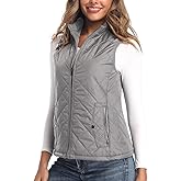 Argstar Women's Vest, Quilted Lightweight Zip Pockets Padded Gilet (XS-2XL)