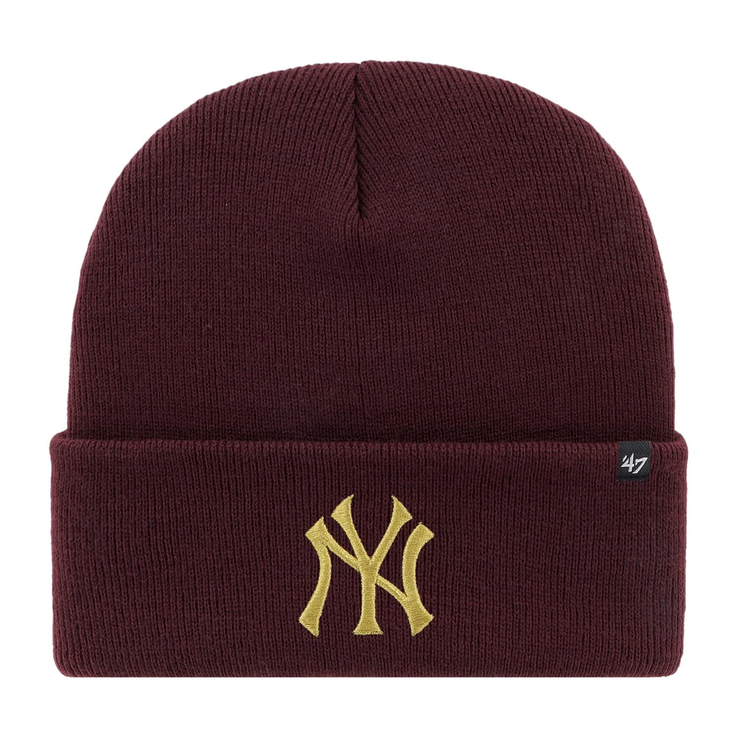 47 Brand Knit Beanie - Haymaker Metallic NY Yankees Maroon