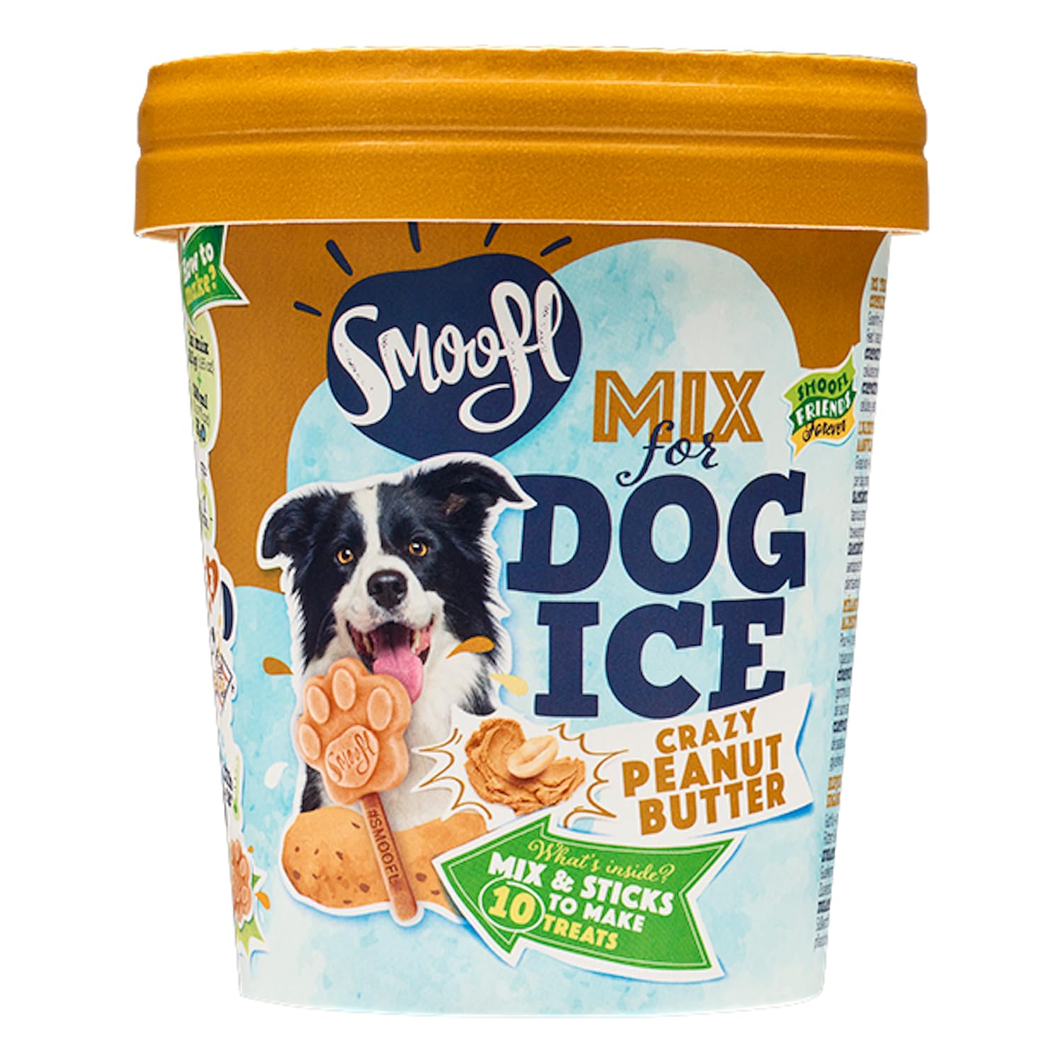 Smoofl Premium Dog Snacks: Ice Cream for dogs as a snack to cool down in summer and as a healthy dog treat with refreshing effect, dog ice lollies with peanut butter flavour