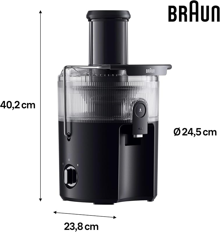 MultiJuice 5 SJ5000, Licuadora Extractor con Tecnología ColdXtract, Boquilla de 75 mm, Recipiente de 1,5 l, Antigoteo, Sistema de Seguridad Cuádruple, Filtro de Acero Inoxidable, 800 W, Negro — foto 3 de 8