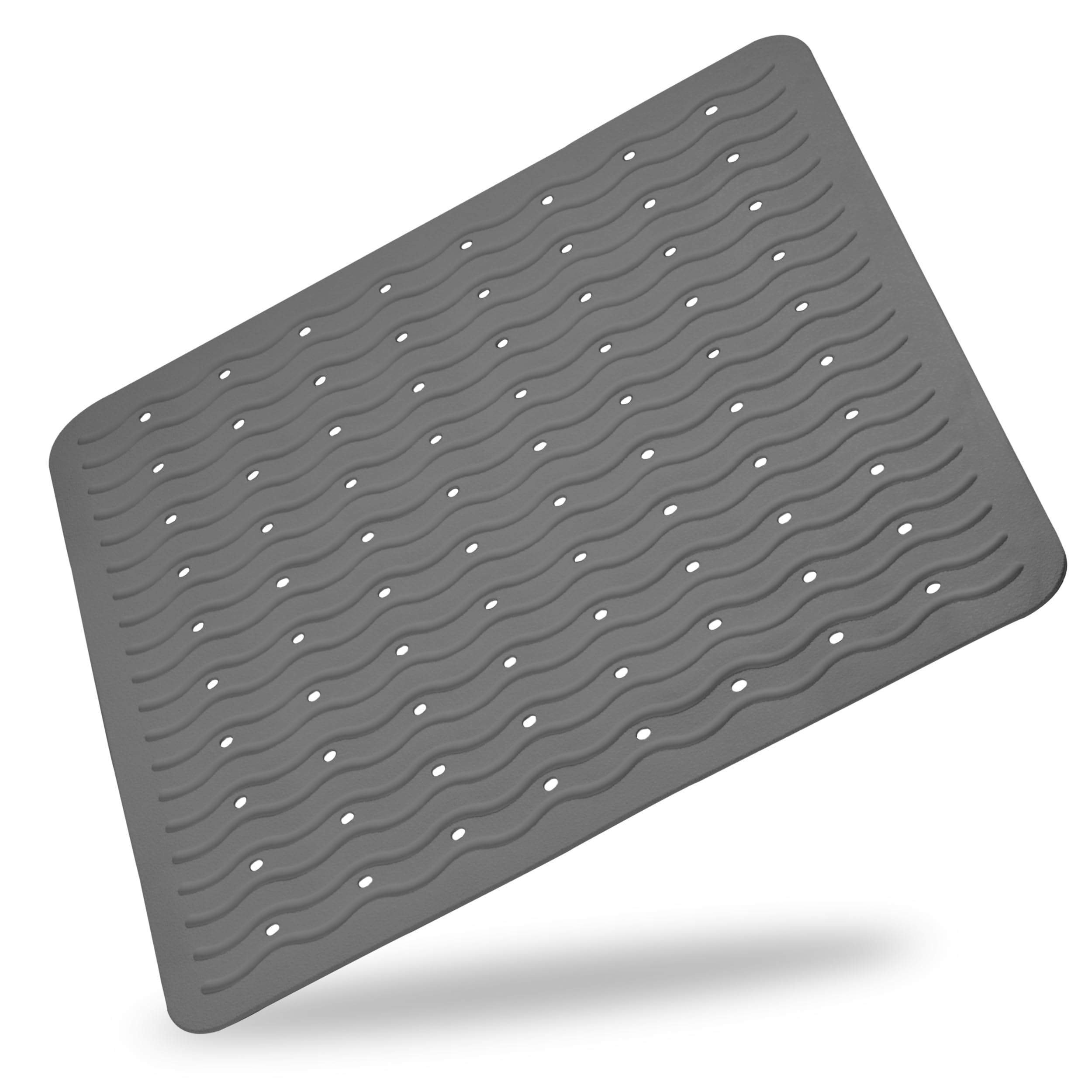 RIDDER Shower mat, 100% Synthetic Rubber (TPE = Thermoplastic Elastomer), Cement Grey, approx. 54x54 cm, 68477S-350