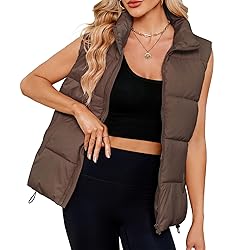 Century Star Brown Puffer Vest Women Puffer Vest