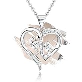 Charms Sterling Silver Trendy Paw Pendant Necklace Dainty CZ White Gold Hypoallergenic Jewelry with Silver Chain Fashion Birthday Gift for Women