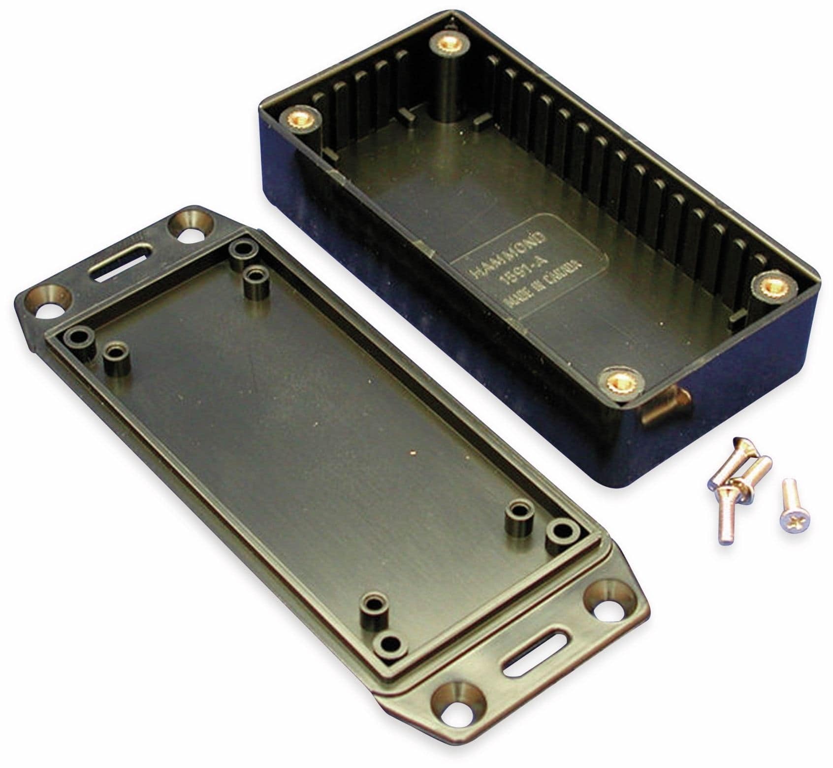 Hammond Electronics 1591AFLBK Euro Box ABS Black 100 x 50 x 25 1 Piece
