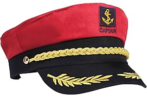 KKBES Captain Hat Nautical Hat Adjustable Captains Hat Yacht Captain Costume Navy Marine Admiral Hat