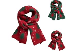 Winter Warm Knitted Scarf Kids Christmas Scarf Xmas Tree Reindeer Snowflake Neck Wrap for Boys Girls