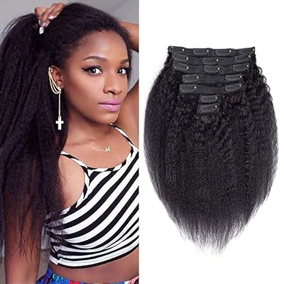 Coarse Yaki Clip In Human Hair Extensions for Black Jamaica Ubuy