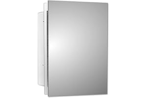 Mirrors and More 16" x 22" Medicine Cabinets for Bathroom with Mirror - Frameless Pencil Edge, Recessed, Modern Home Décor, Polish Edge, Non Adjustable Shelves