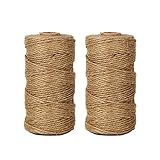 Tenn Well Natural Jute Twine, 656 Feet 1mm Thin