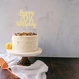 Gyufise Glitter & Fabulous 70th Birthday Cake Topper Gold Cheers 70 Years view 4
