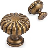 POVEFONK 10 Pack Antique Brass Kitchen Cabinet Knobs Vintage Drawer Knobs Aged Bronze Kitchen Cabinet Hardware Zinc Alloy Handles Drawer Knobs Dresser Handles