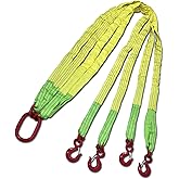 Four Leg Bridle Web Sling 13ft 17636lb Web Slings Belt Type with Hook 4.0 m 8000 kg Light Weight and Flexible Capacity Steel Sling[4leg 8.0t 4m] (4leg-8t-4m)