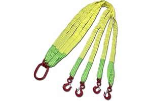 YANBORUI Four Leg Bridle Web Sling 13ft 17636lb Web Slings Belt Type with Hook 4.0 m 8000 kg Light Weight and Flexible Capacity Steel Sling[4leg 8.0t 4m] (4leg-8t-4m)