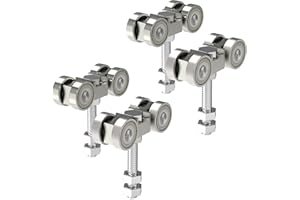 Hi Flame 4 Wheel Heavy Duty Trolley Assembly with Silent M10 Bolt & 3 Nuts for All Standard 1-5/8" or Taller Strut Channel (PACK OF 4 SILVER)