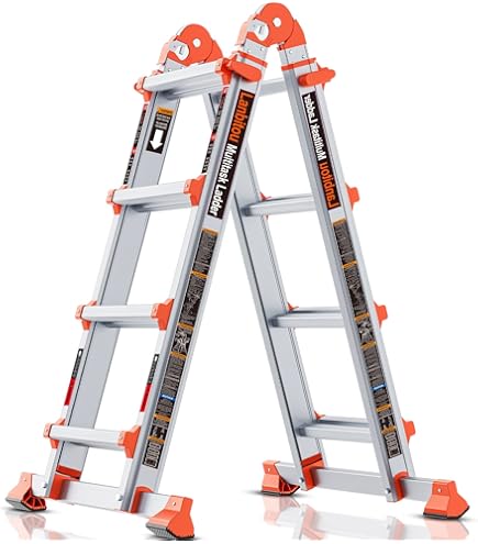 Adjustable Ladder Leveler With Anti-Slip Rubber Feet – Universal Stabilizer For Extension And Straight Ladders, 23.6" Pole