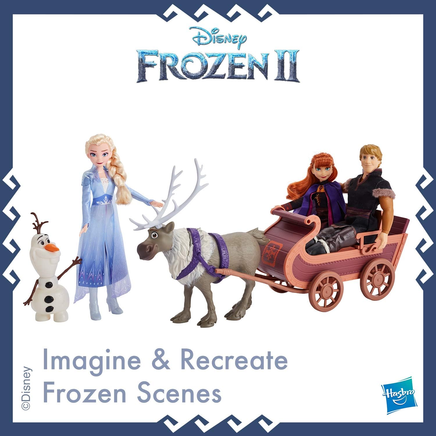 Amazon ディズニーアナと雪の女王2 そりアドベンチャードールパック エルサ アナ クリストフ オラフ スヴェンとそり Disney Frozen Sledding Adventures Doll Pack Includes Elsa Anna Kristoff Olaf And Sven Fashion Dolls With Sled Toy Inspired By