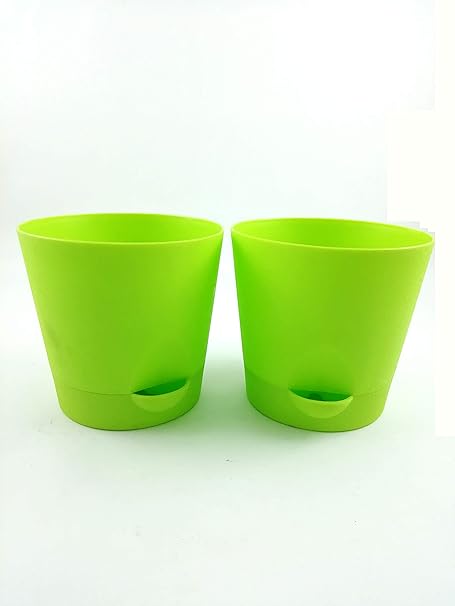 Go Hooked Plastic Garden Planter/Plant Holder Set of 2 (Green)