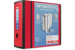 Staples 5-inch 3-Ring Better Binder, Red, 2/Pack (ST55818-CCVS)