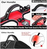 PoyPet No Pull Dog Harness Reflective Front Chest Clip 4 Adjustable Straps Red L view 4