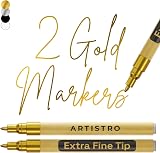 ARTISTRO ARTISTRO 2 Gold Metallic Acrylic Paint Pens 0.7mm Extra Fine Tip