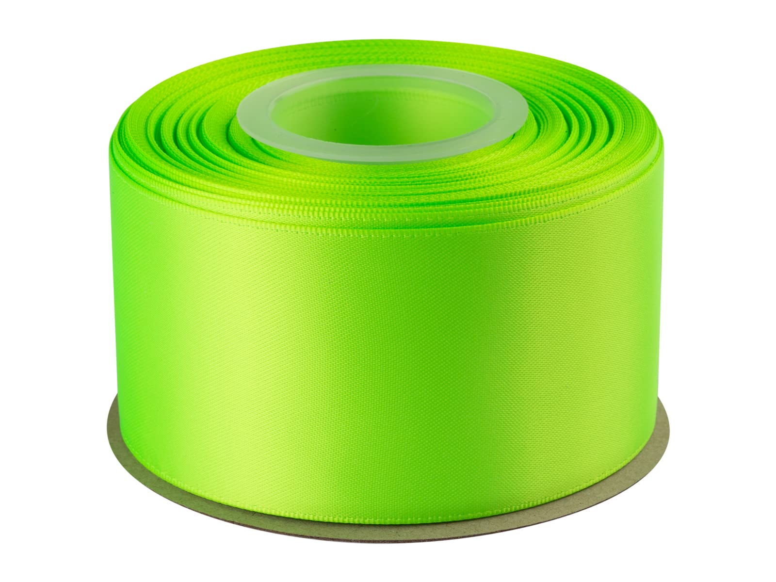 Double Faced Satin Ribbon, 50mm X 22M, Solid Polyester Craft Ribbon, Perfect for Gift Wrapping, Crafts, Wedding Party Ceremony Decoration, Floral Arrangement, Sewing (Key Lime)