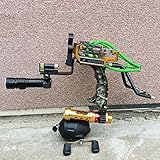 HBG Archery Fishing Slingshot Kit Hunting Professional Adjustable Steel Ball Arrows Shooting Laser Aiming with Arrow Brush,Fishing Reel,Fishing Reel Rack,Flashlight