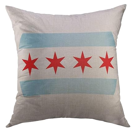 Amazon Com Mugod Pillow Cover Blue City Chicago Flag National