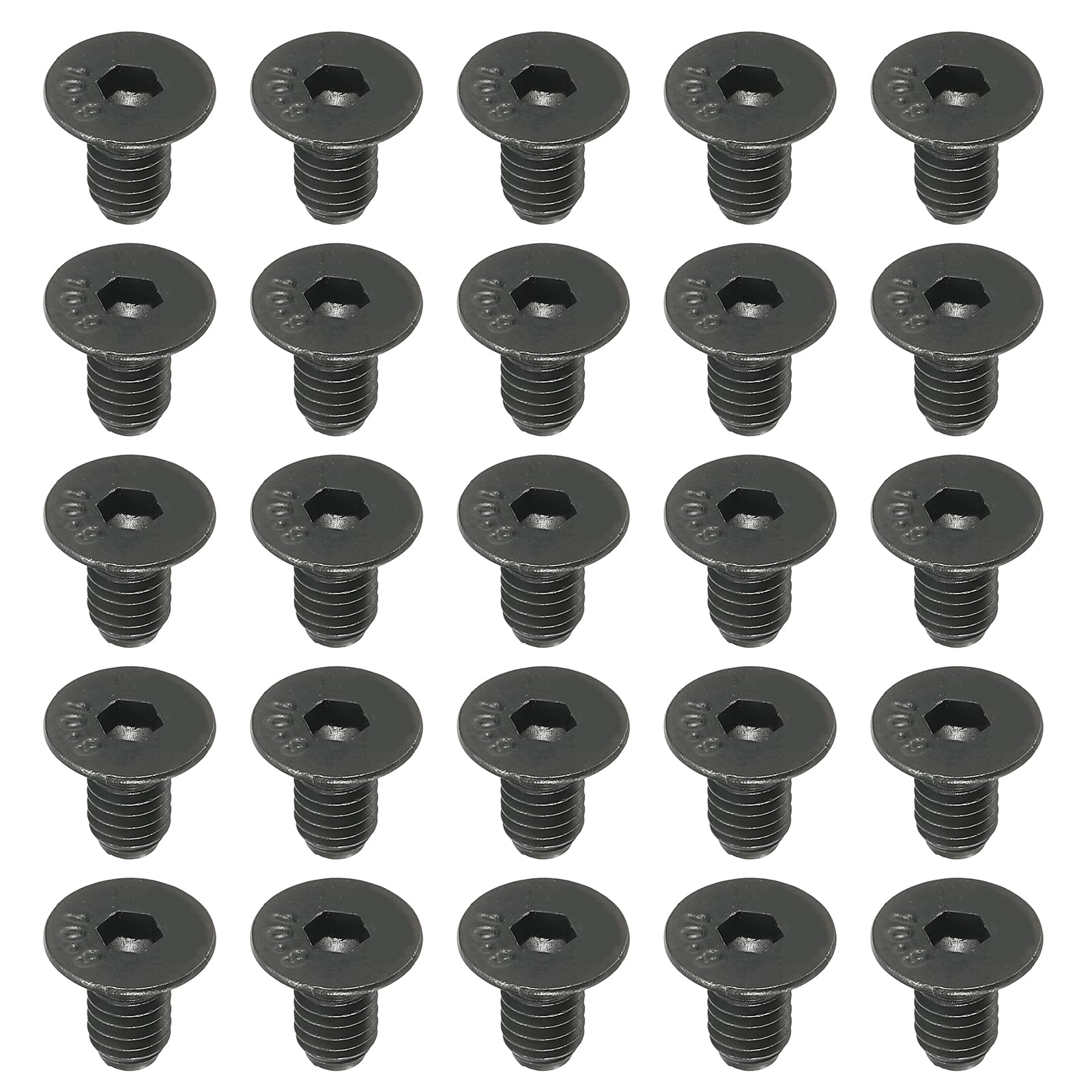 PATIKIL M6 x 12 mm Flat Head Socket Cap Screws, 50 Pack Flat Countersunk Bolts Medium Carbon Steel Hex Socket Drive Machine Screws Full Thread Black Oxide Grade 10.9