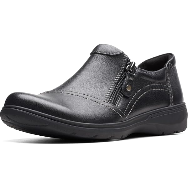 Clarks Orlene Slip - Mocassini Donna In Pelle Nera, Suola Leggera Con Buccia Di Riso, Plantare Contour Cushion