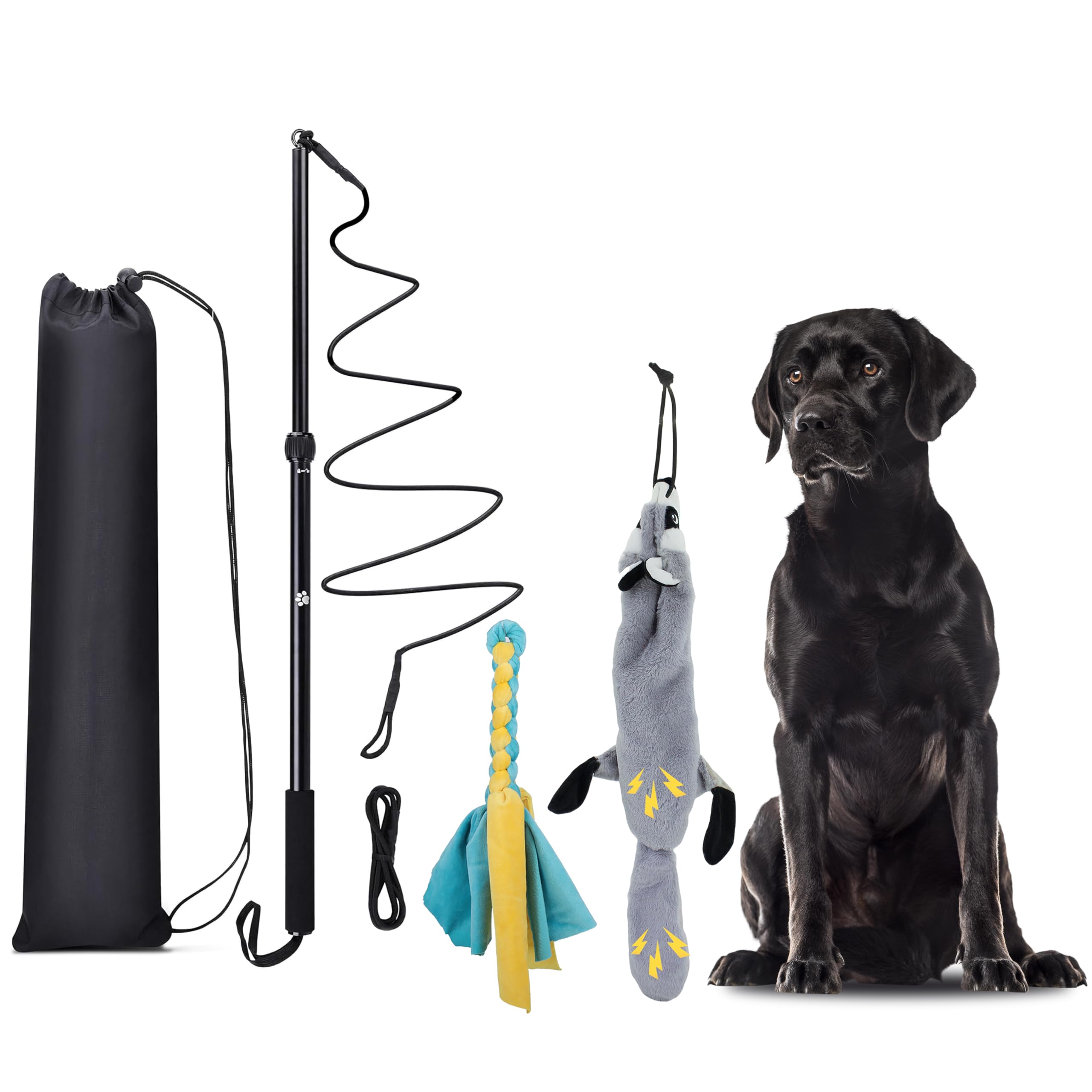 KOXXUD Flirt Pole Dogs, Dog Flirt Pole Extra Strong for Large Medium Small Dogs to Keep the Dog Entertained and Physically Exhausted Rope+Beaver — image 1