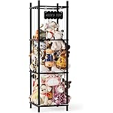 SpaceAid Stuffed Animal Storage Organizer, Wood Animals Zoo Toy Plushies Storage Holder, Large Capacity Plush Toy Cage for Playroom Organization, 15.8" Wide, Black