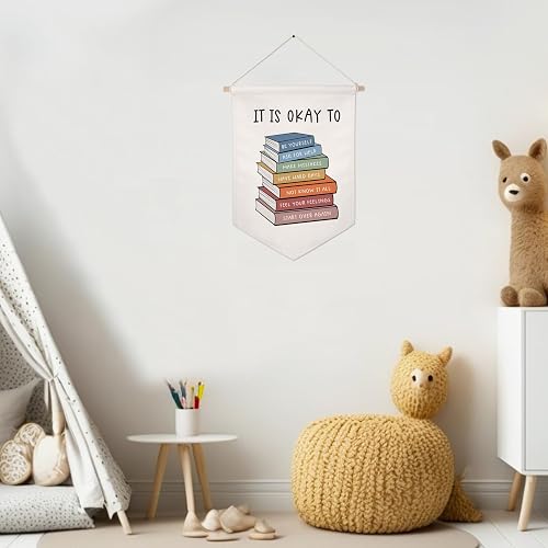 Produktbild von EoBeCy Wandbehang 'It Is Okay' – Motivations-Banner Aus Oxford-Stoff (45x29 Cm) Für Klassenzimmer, Büro & Kinderzimmer