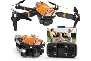 TTROARDS TT19 Drone with Camera 1080P for Adults, Drones with 270° Obstacle Avoidance Function, Brushless Motor, Level 3 Wind Resistance, Foldable Quadcopter Mini Drone for Beginners, Orange