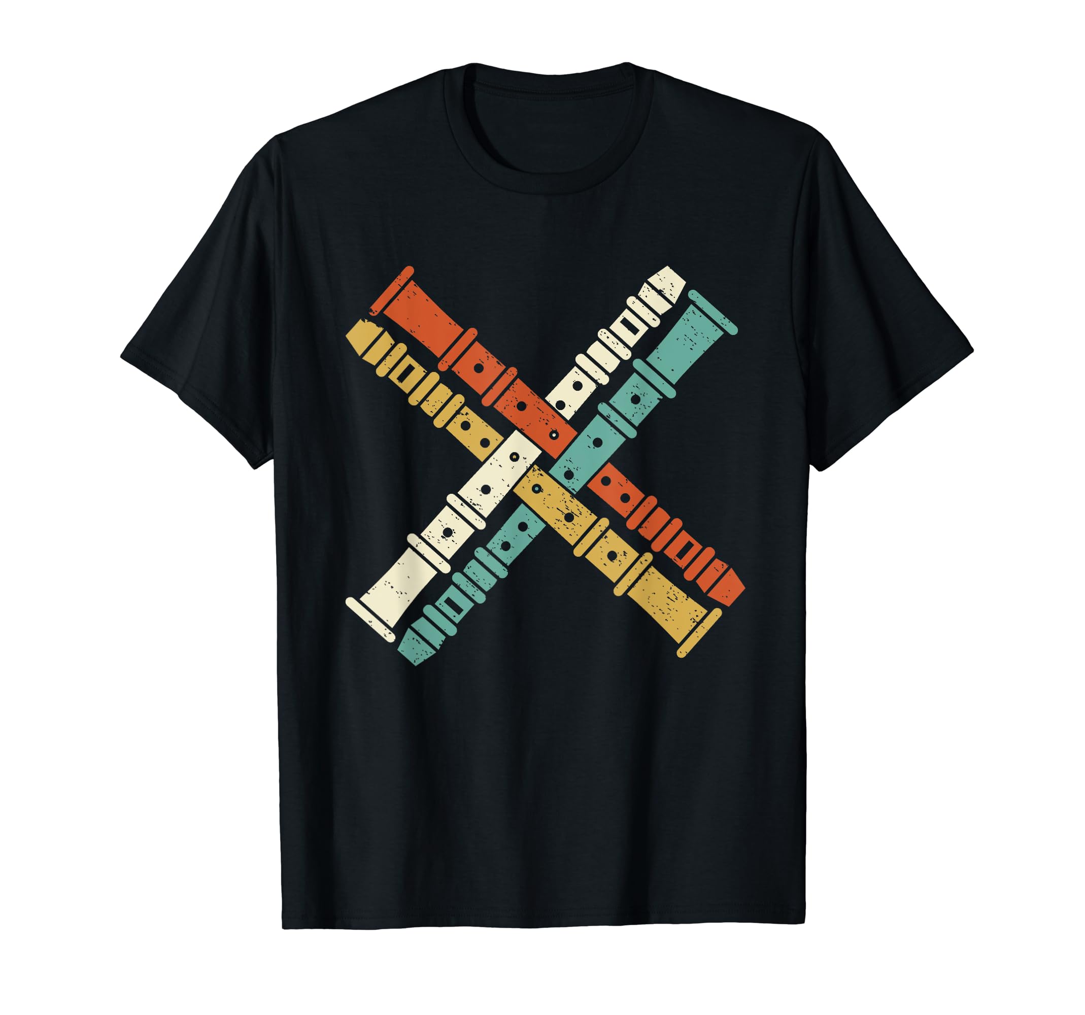 Vintage Flute Player Graphic Flutist Retro T-Shirt