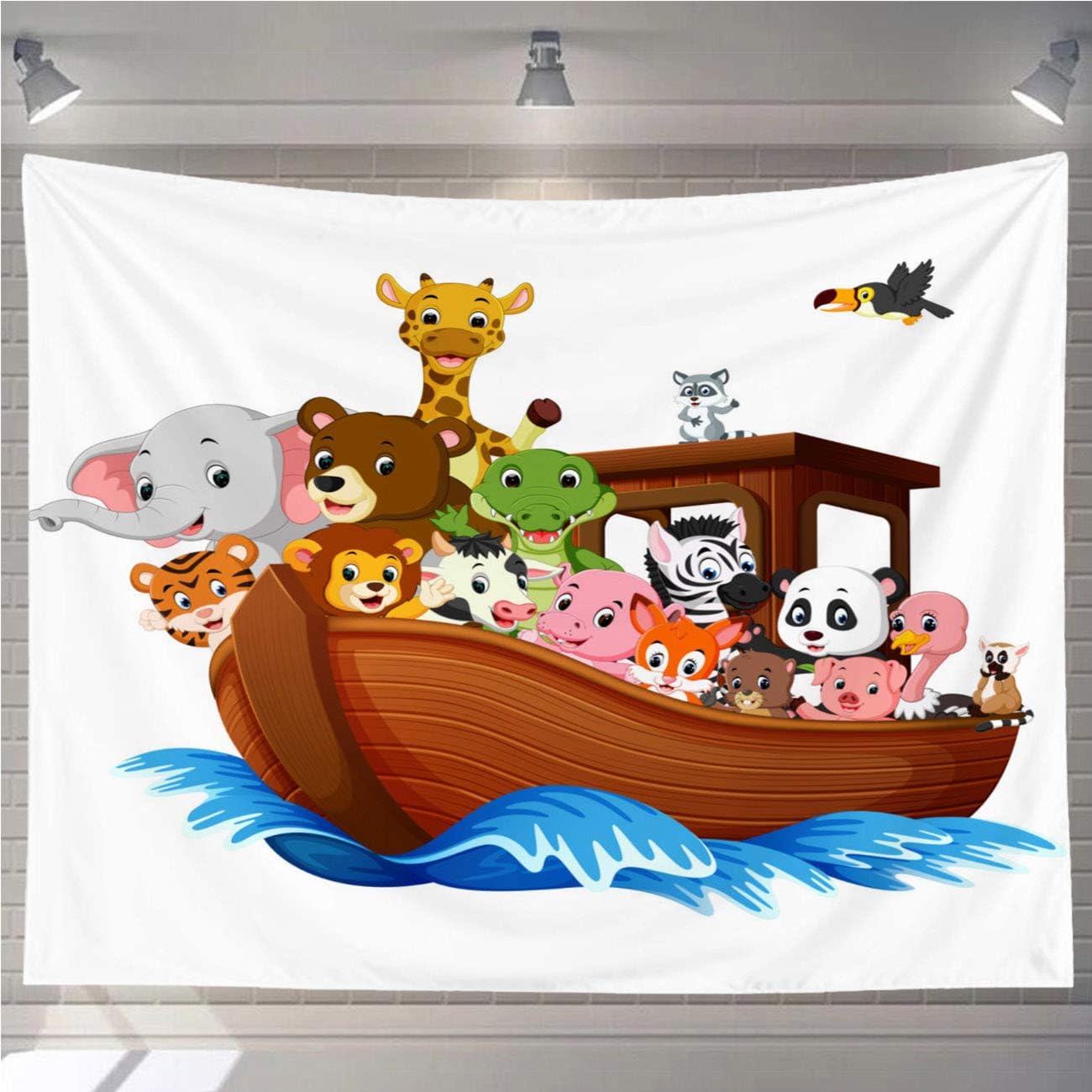 OTTOSUN Noahs Ark Tapestry Wall Hanging,Noahs Ark Cartoon