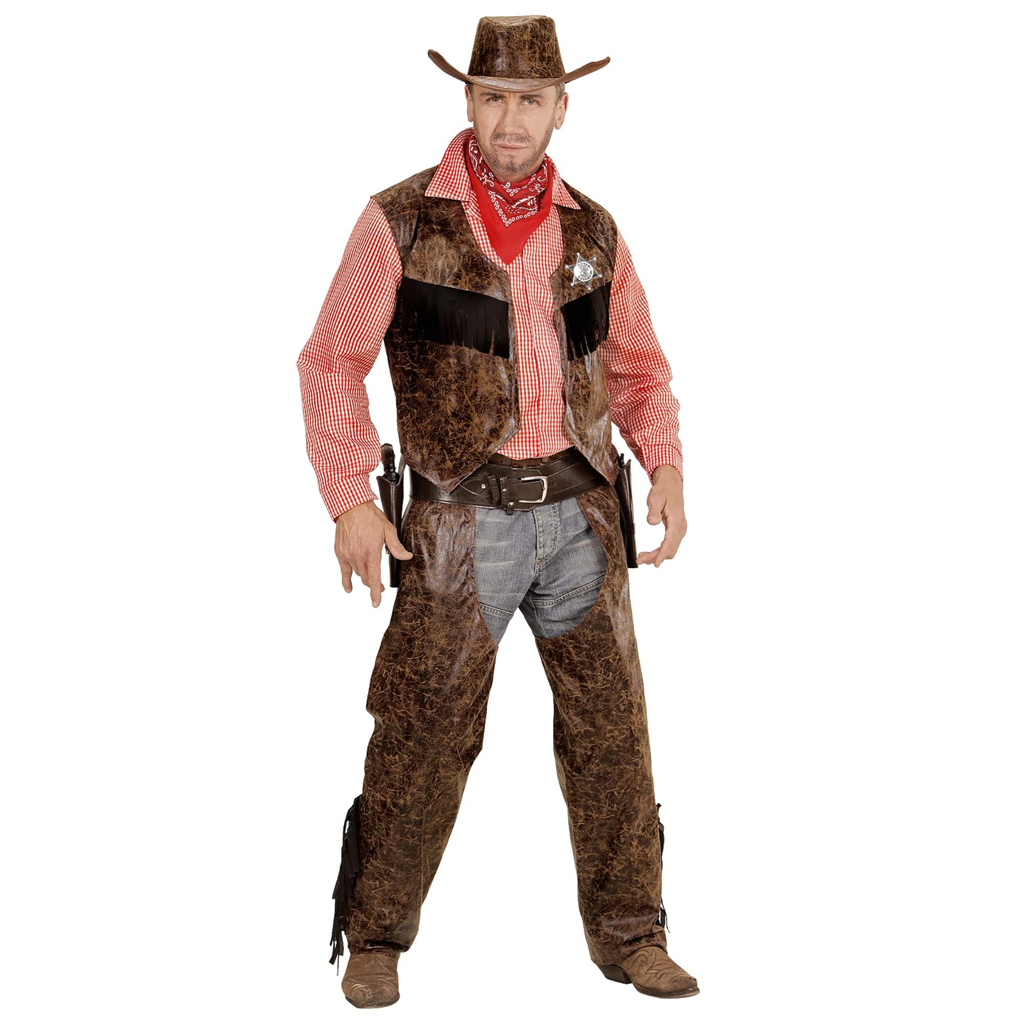 W WIDMANN MILANO Party Fashion - Cowboy Costume for Men, Wild West, Far West, Western, American, Carnival, Theme Parties, Size M