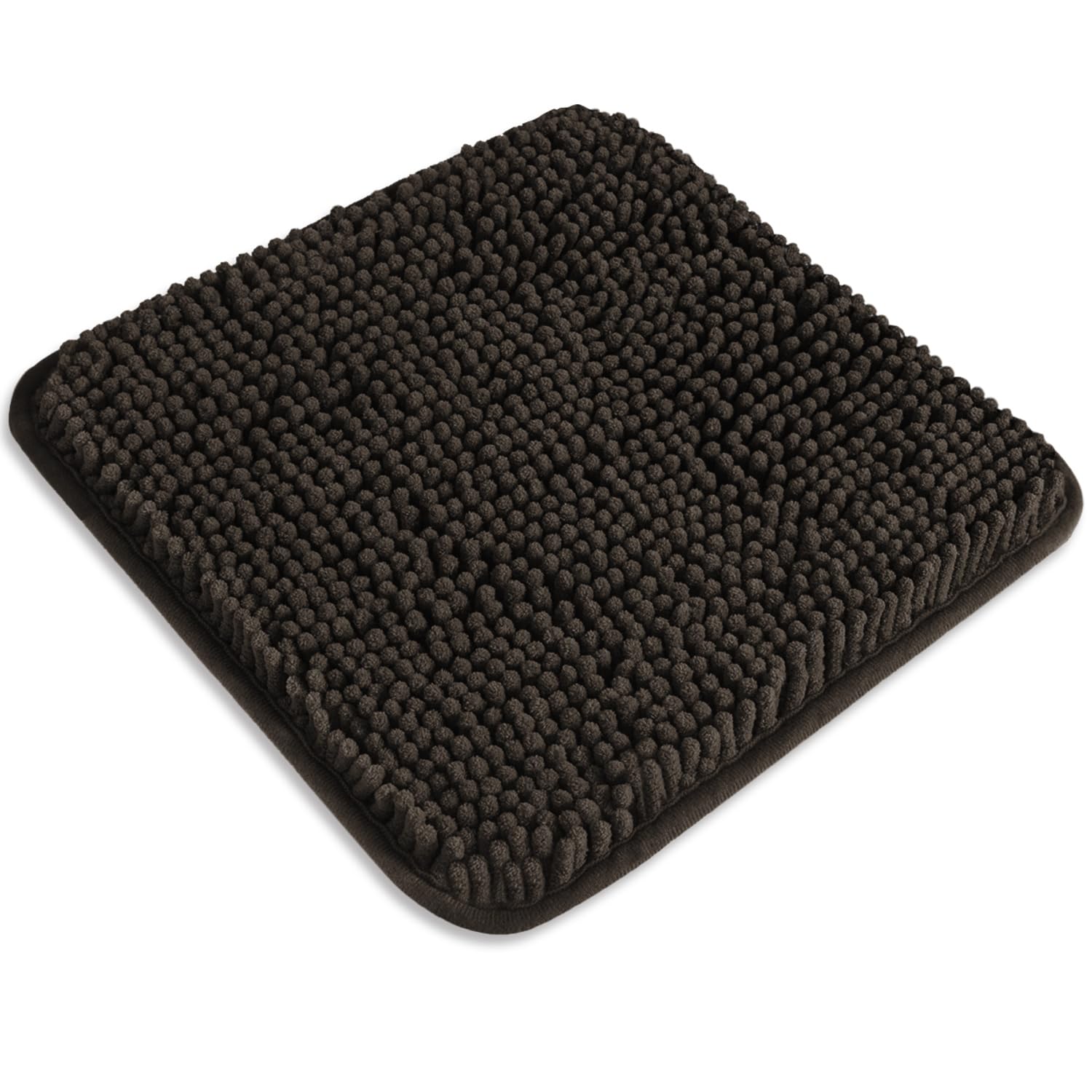 Photo 1 of PureSwan Small Bathroom Rug 12"x12" – Washable and Absorbent Bath Mat, Non Slip, Thick Soft Chenille Bath Rugs for Bathroom, Shower, Sink(Chocolate Brown)