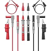 AstroAI 8Pcs Multimeter Test Leads Set with Alligator Clips, Plunger Mini Hooks and Test Probes 1000V 10A CAT III &amp; CAT IV 600V for Fluke, KAIWEETS, INNOVA Multimeter, Voltmeter, Clamp Meter