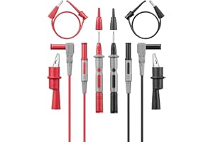 AstroAI 8Pcs Multimeter Test Leads Set with Alligator Clips, Plunger Mini Hooks and Test Probes 1000V 10A CAT III & CAT IV 600V for Fluke, KAIWEETS, INNOVA Multimeter, Voltmeter, Clamp Meter