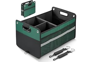 WINHUNT Car Trunk Organizer, Car Storage Organizer, Collapsible Multi Compartment for Car, Suv, Sedan, Truck, 100L, Extra Larger (Green, 78L)
