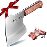 Dream Reach Meat Cleaver Knife Heavy Duty Bone Chopper Stainless Steel Butcher Axe Hand Forged Butcher Knife Meat Bone Cleaver for Kitchen Outdoor BBQ, Christmas Gifts for Men Women