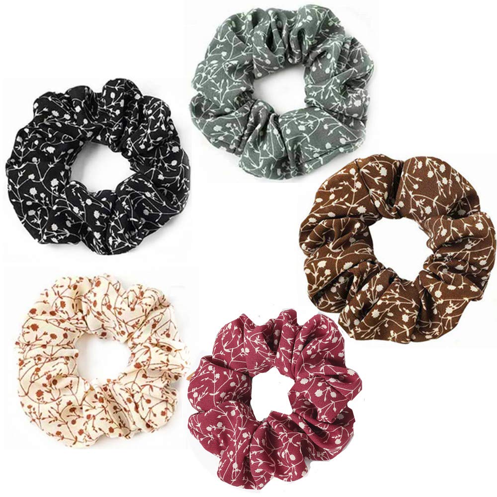 5Pcs Hair Scrunchies Elastics Hair Rope Hair Ties Hair Ring Soft Ponytail Holder Hair Bands for Women Girls Hair Accessories