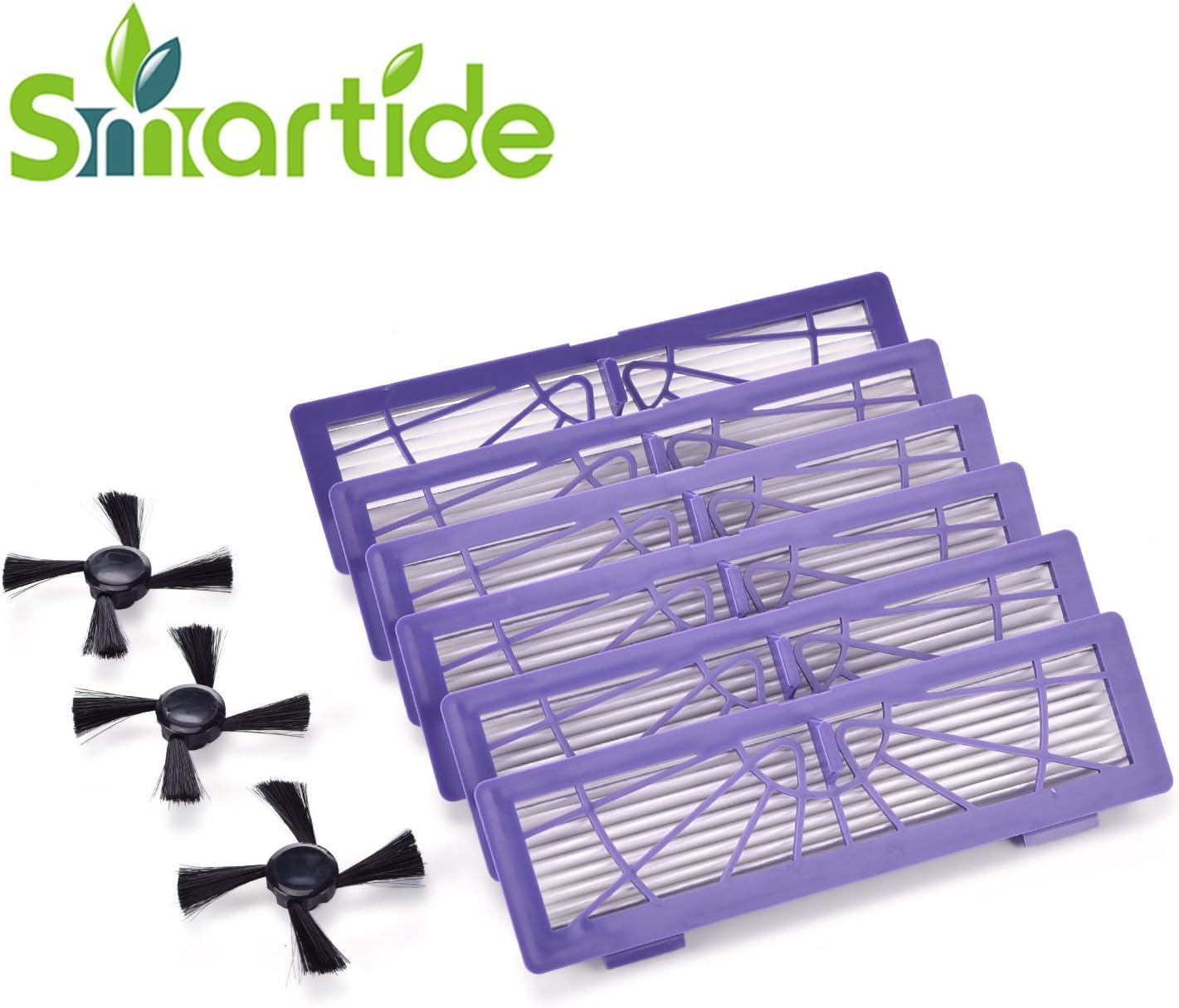 Smartide High-Performance Filter Replacement for All Neato Botvac Series and Neato Botvac D Series 70E,70,75,85, 85E 75E 80 85 D70 D75 D80 D85 D3 D5 (6 filters +3 brushes)