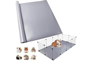 TCYPUHL Washable Guinea Pig Bedding Cage Liner Waterproof Rabbit Bedding, Easily Cut to Suit Cage and Reusable Pads for Guinea Pigs, Rabbits, Hamsters, Gerbils, and Chinchillas,18"×79" 1pcs, Grey Mat