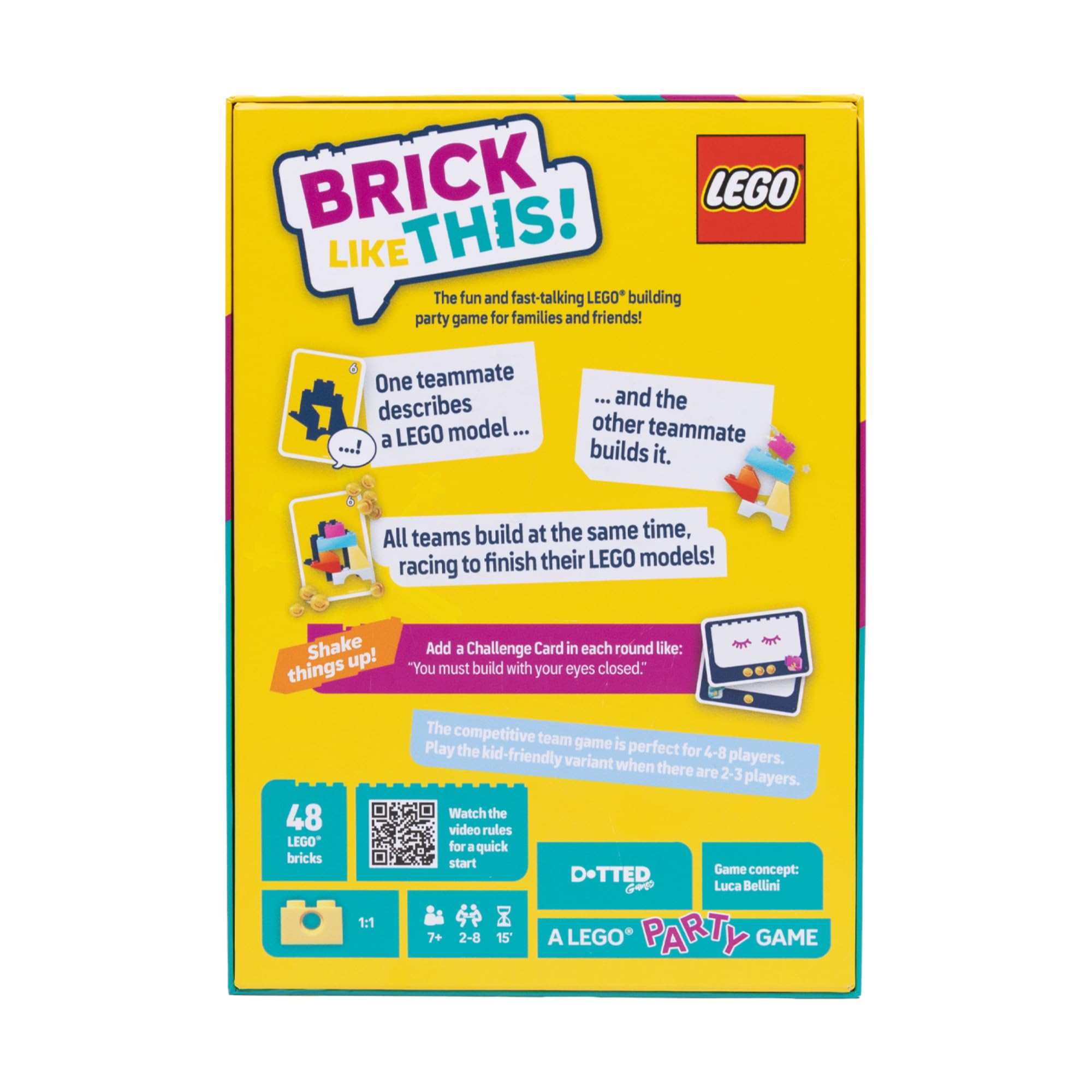 Brick Like This! The Official Lego Party Game - A Fast, Fun Building Game for Families, Kids, Teens & Adults, Ages 7+, 2-8 Players, 15 Minute Playtime